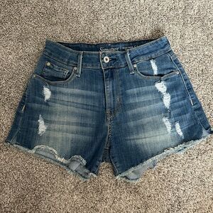 Levi's Blue Distressed Denim Jean Shorts